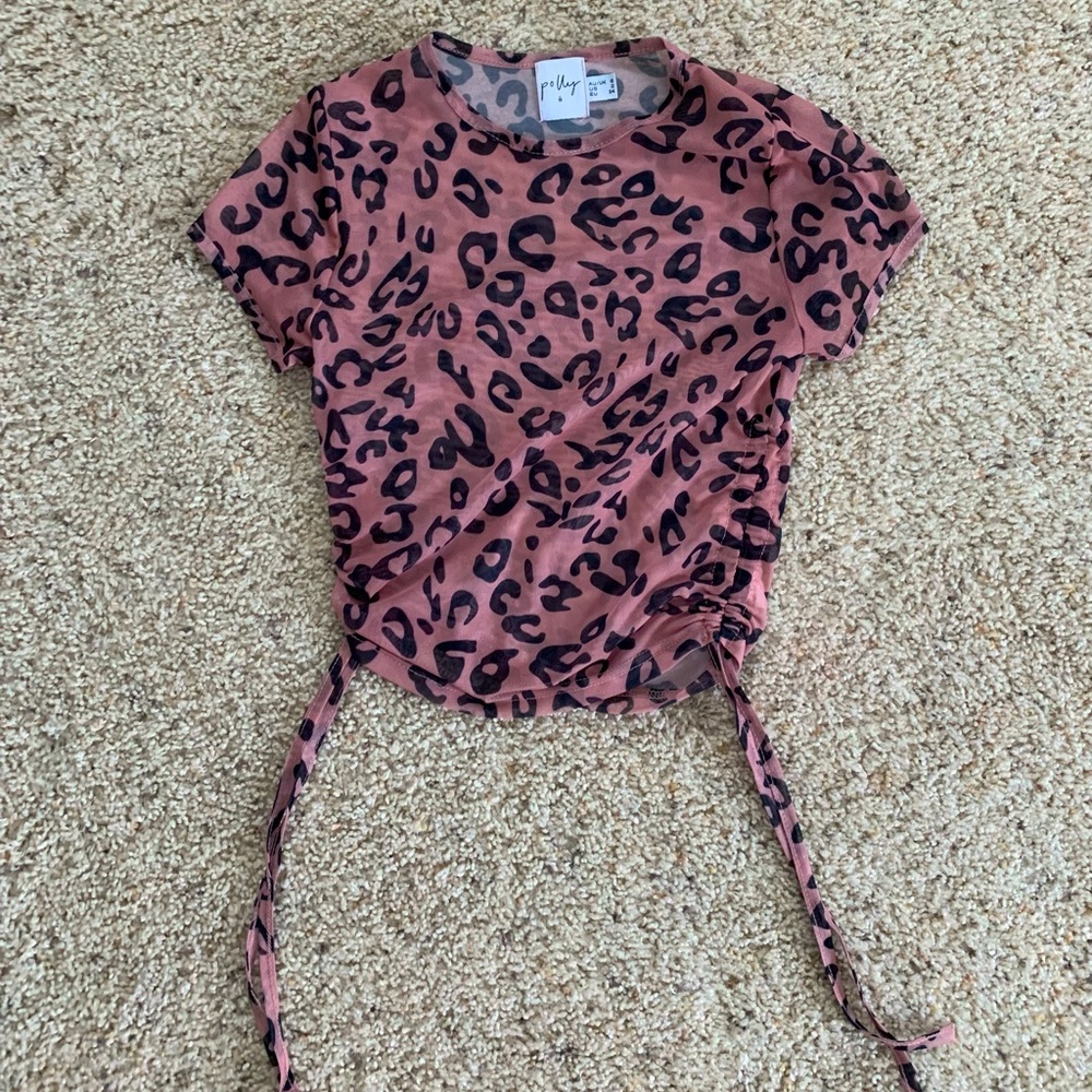 princess polly mesh cheetah print top
